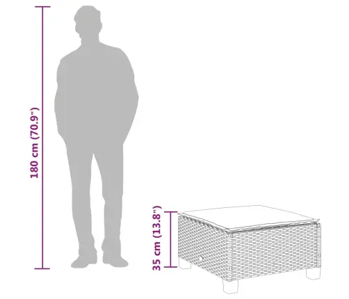Dārza Soliņš Ar Matraci, Bēšs Pe Rotangpalma, 63,5X56X32 Cm Vidaxl