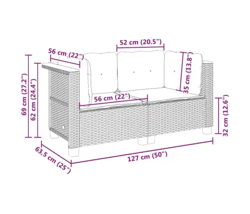 Aia Nurgadiivani Moodulid Patjadega 2 Tk, Hall, Polürotang