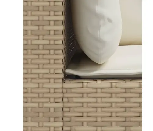 Kampinės Sofos Dalys Su Pagalvėmis, 2Vnt., Smėlio, Poliratanas