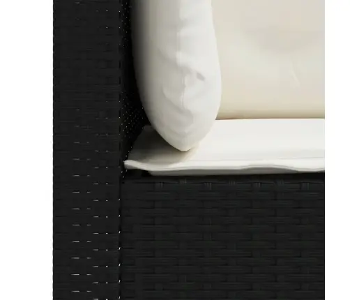 Trīsvietīgs Dārza Dīvāns Ar Matračiem, Melna Pe Rotangpalma Vidaxl