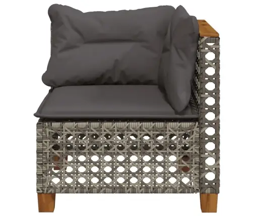 Dārza Stūra Dīvāns Ar Matračiem, Pelēka Pe Rotangpalma Vidaxl