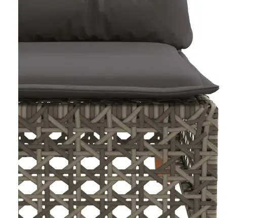 Dārza Stūra Dīvāns Ar Matračiem, Pelēka Pe Rotangpalma Vidaxl