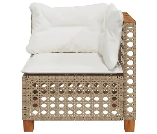 Dārza Stūra Dīvāns Ar Matračiem, Bēša Pe Rotangpalma Vidaxl