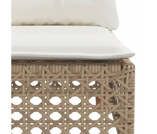 Dārza Stūra Dīvāns Ar Matračiem, Bēša Pe Rotangpalma Vidaxl