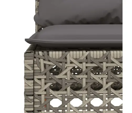 Sodo Sofos Dalis Su Pagalvėmis, Pilka, Poliratanas, Be Porankių