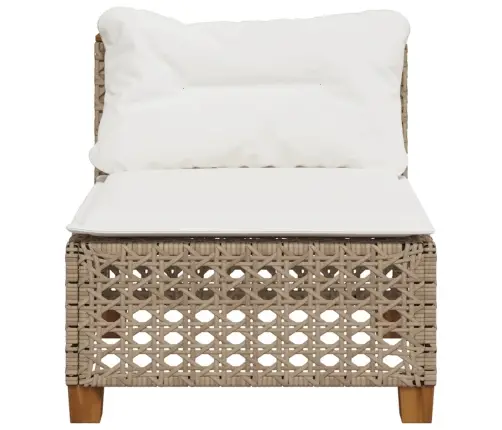 Dārza Dīvāns, Matrači, Bez Roku Balstiem, Bēša Pe Rotangpalma Vidaxl