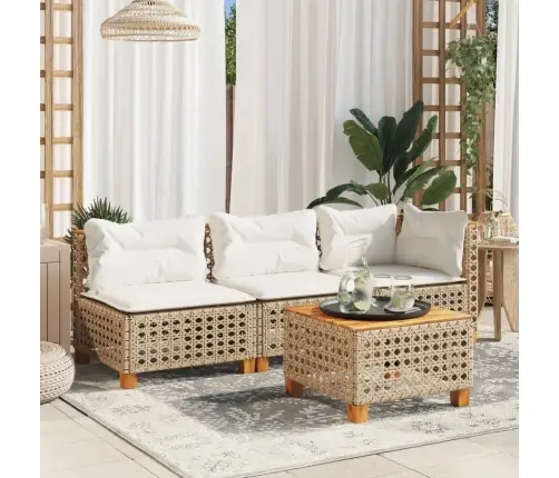 Aialaud, Beež, 55X55X36 cm Polürotang, Akaatsiapuit