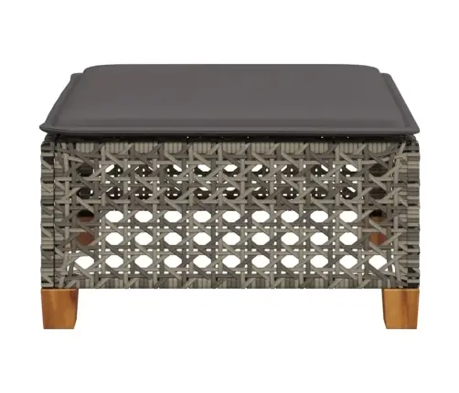 Sodo Taburetė Su Pagalvėle, Pilka, 63,5X56X32cm Poliratanas