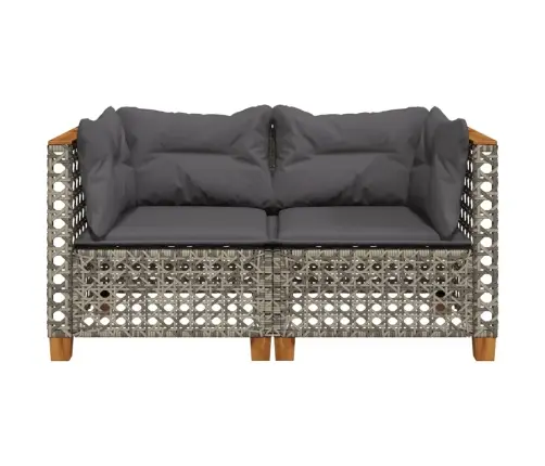 Dārza Stūra Dīvāni Ar Spilveniem, 2 Gab., Pelēka Pe Rotangpalma Vidaxl