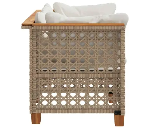 Dārza Stūra Dīvāni Ar Matračiem, 2 Gab., Bēša Pe Rotangpalma Vidaxl