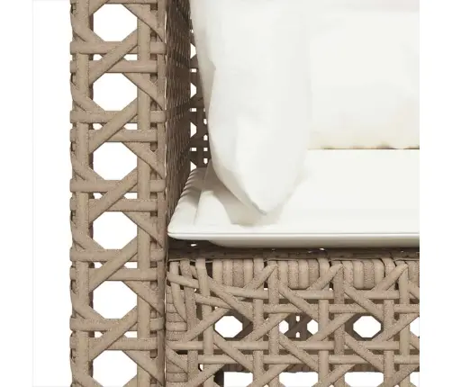 Dārza Stūra Dīvāni Ar Matračiem, 2 Gab., Bēša Pe Rotangpalma Vidaxl