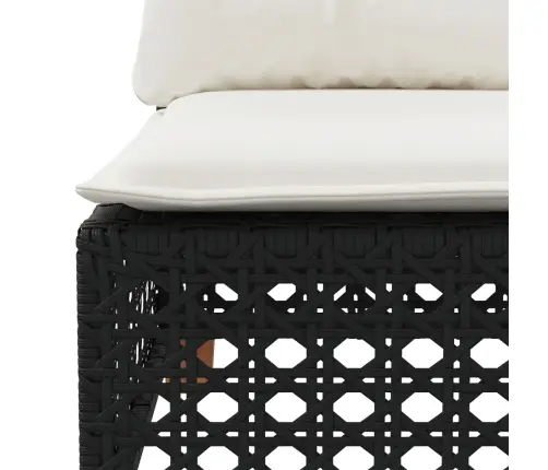 Trivietė Sodo Sofa Su Pagalvėlėmis, Juodos Spalvos, Poliratanas