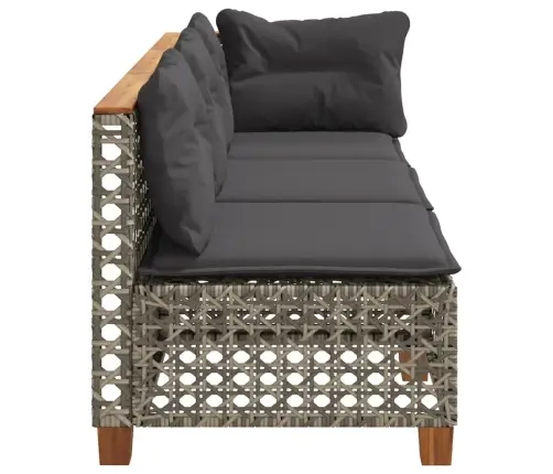 Trivietė Sodo Sofa Su Pagalvėlėmis, Pilkos Spalvos, Poliratanas