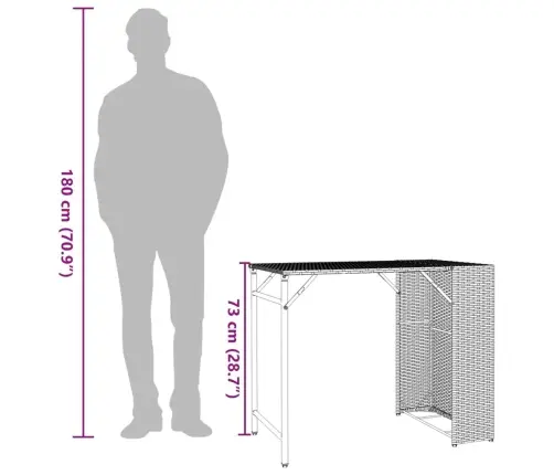 5-Osaline Kokkupandav Aiamööbli Komplekt, Hall, Polürotang