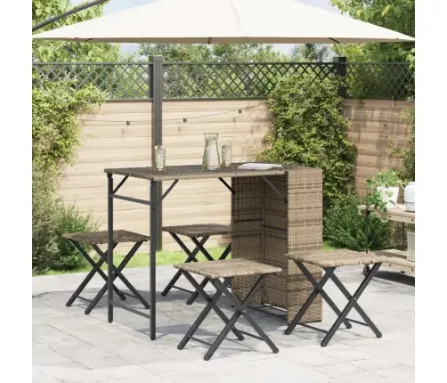 5-Osaline Kokkupandav Aiamööbli Komplekt, Beež, Polürotang