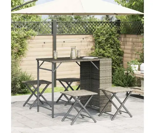 5-Osaline Kokkupandav Aiamööbli Komplekt, Helehall, Polürotang