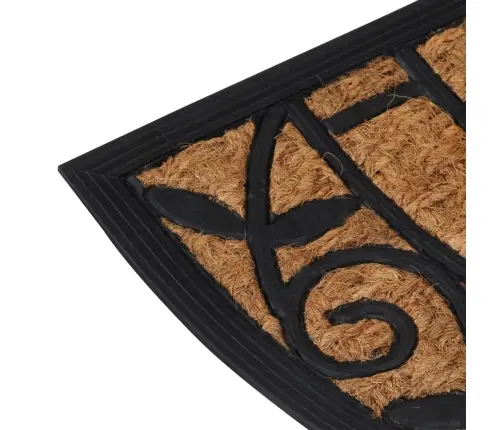 Durvju Paklājs, Pusapaļš, 45X75 Cm, Gumija, Kokosa Šķiedra Vidaxl