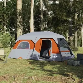 Kempinga Telts 9 Personām, Pelēka, Oranža, Ūdensnecaurlaidīga Vidaxl