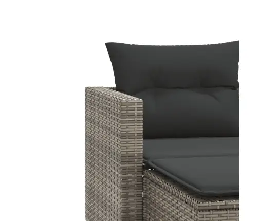 Divvietīgs Dārza Dīvāns Ar Soliem, Pelēks, Pe Rotangpalma Vidaxl