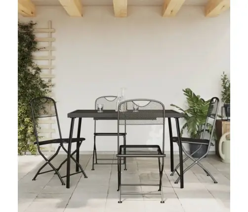 5-Osaline Aia Söögimööbli Komplekt, Antratsiit, Metall, Võrk