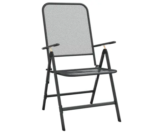 5-Daļīgs Dārza Mēbeļu Komplekts, Antracītpelēks, Metāla Siets Vidaxl