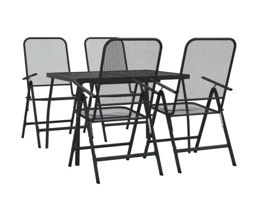 5-Daļīgs Dārza Mēbeļu Komplekts, Antracītpelēks, Metāla Siets Vidaxl