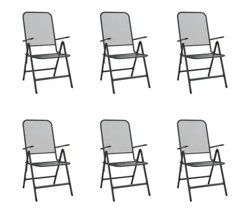 7-Osaline Aia Söögimööbli Komplekt, Antratsiit, Metall, Võrk