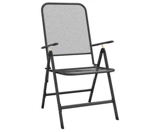 7-Osaline Aia Söögimööbli Komplekt, Antratsiit, Metall, Võrk