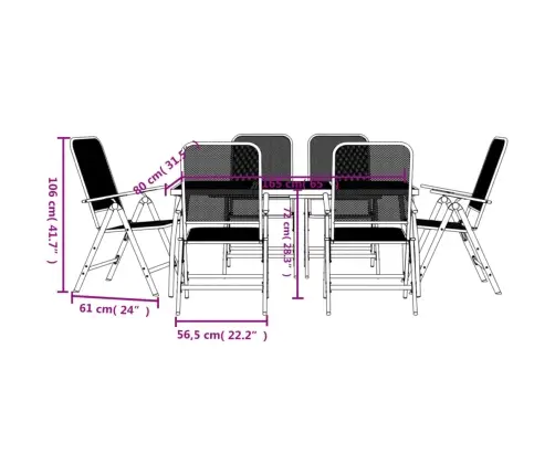7-Daļīgs Dārza Mēbeļu Komplekts, Antracītpelēks, Metāla Siets Vidaxl