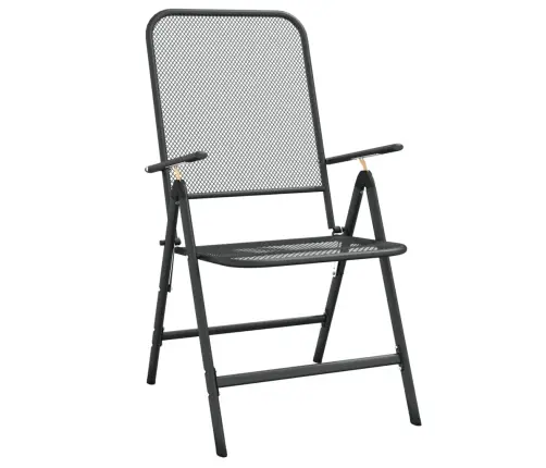 9-Daļīgs Dārza Mēbeļu Komplekts, Antracītpelēks, Metāla Siets Vidaxl