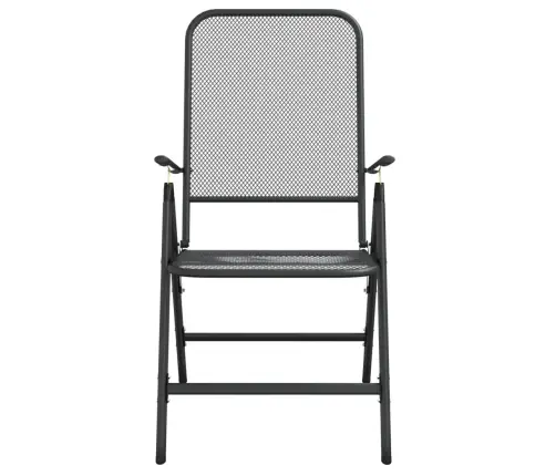 9-Daļīgs Dārza Mēbeļu Komplekts, Antracītpelēks, Metāla Siets Vidaxl