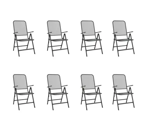 Sodo Valgomojo Baldų Komplektas, 9 Dalių, Antracito, Metalas