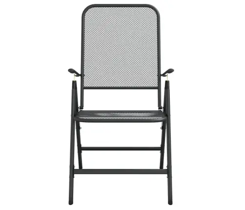 Sodo Valgomojo Baldų Komplektas, 9 Dalių, Antracito, Metalas