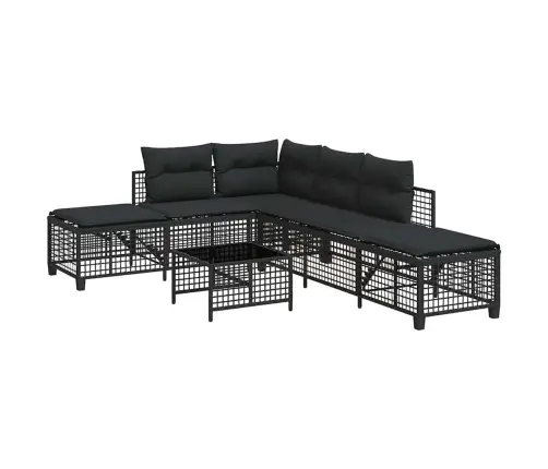 3 Gab Stūra Dārza Dīvānu Komplekts Ar Matračiem, Pe Rotangpalma Vidaxl