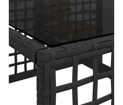 3 Gab Stūra Dārza Dīvānu Komplekts Ar Matračiem, Pe Rotangpalma Vidaxl