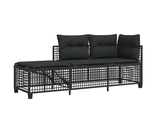 3 Gab Stūra Dārza Dīvānu Komplekts Ar Matračiem, Pe Rotangpalma Vidaxl