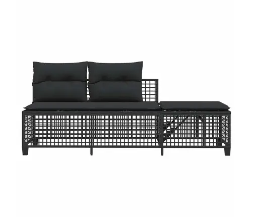 3 Gab Stūra Dārza Dīvānu Komplekts Ar Matračiem, Pe Rotangpalma Vidaxl