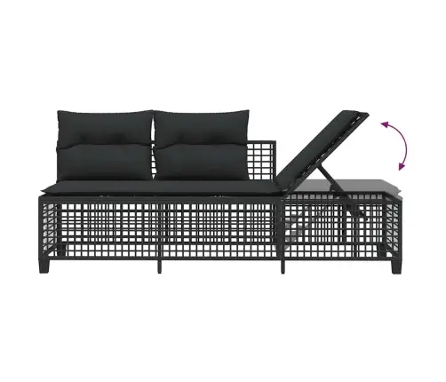 3 Gab Stūra Dārza Dīvānu Komplekts Ar Matračiem, Pe Rotangpalma Vidaxl