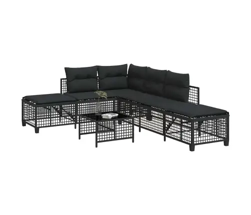 3 Gab Stūra Dārza Dīvānu Komplekts Ar Matračiem, Pe Rotangpalma Vidaxl