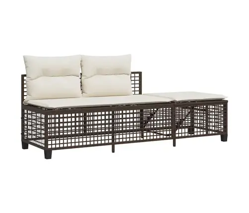 3Gab Stūra Dārza Dīvānu Komplekts, Matrači, Pe Rotangpalma Vidaxl