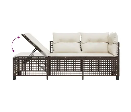 3Gab Stūra Dārza Dīvānu Komplekts, Matrači, Pe Rotangpalma Vidaxl