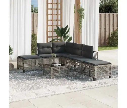 3Gab Stūra Dārza Dīvānu Komplekts, Matrači, Pe Rotangpalma Vidaxl