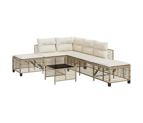 3-Osaline Aiamööblikomplekt Patjadega, Beež, Polürotang 3-Osaline Aiamööblikomplekt Patjadega, Beež, Polürotang