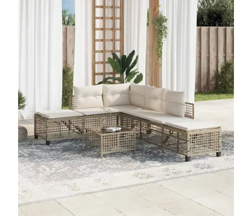 3-Osaline Aiamööblikomplekt Patjadega, Beež, Polürotang 3-Osaline Aiamööblikomplekt Patjadega, Beež, Polürotang