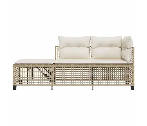 3-Osaline Aiamööblikomplekt Patjadega, Beež, Polürotang 3-Osaline Aiamööblikomplekt Patjadega, Beež, Polürotang