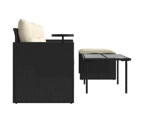 3-Daļīgs Dārza Dīvānu Komplekts Ar Matračiem, Pe Rotangpalma Vidaxl