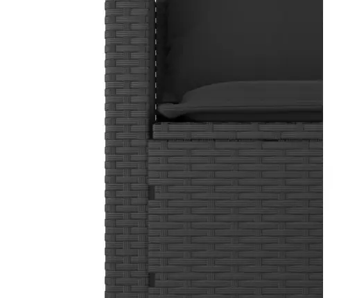 Sodo Komplektas Su Pagalvėlėmis, 3 Dalių, Juodas, Poliratanas