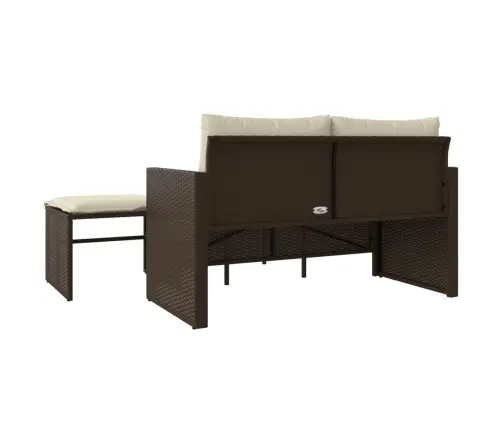 3-Daļīgs Dārza Dīvānu Komplekts, Matrači, Brūna Pe Rotangpalma Vidaxl