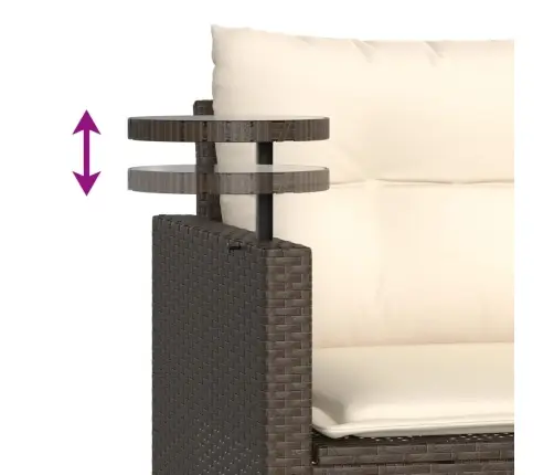 3-Daļīgs Dārza Dīvānu Komplekts, Matrači, Brūna Pe Rotangpalma Vidaxl