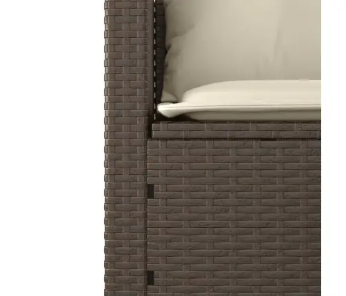 3-Daļīgs Dārza Dīvānu Komplekts, Matrači, Brūna Pe Rotangpalma Vidaxl